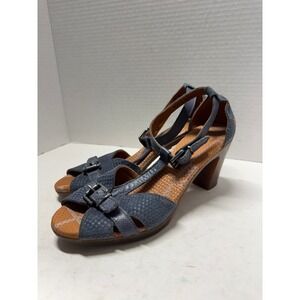 Art Company Blue Leather T-Strap Sandals Made in Spain Comfort Soul 38 7.5